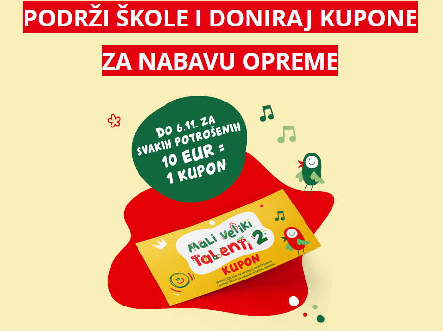 Skenirajte kupone i donirajte školi!